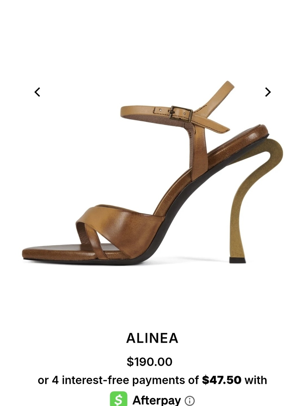 Jeffrey Campbell Alinea Tan Sculpted-Heel Leather Sandal